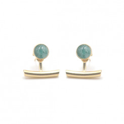 Boucles d'oreilles Ariane pendants barres - Amazonite