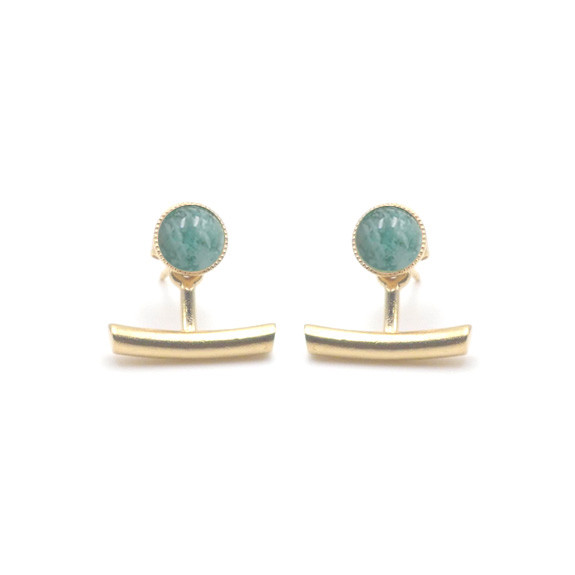 Boucles d'oreilles Ariane pendants barres - Amazonite