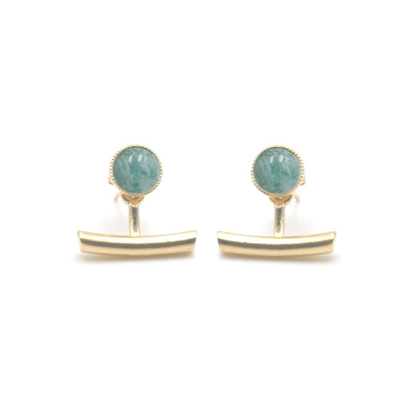 Boucles d'oreilles Ariane pendants barres - Amazonite