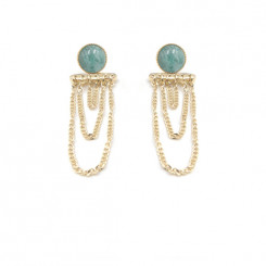 Boucles d'oreilles Ariane pendants chaînes - Amazonite