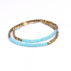 Bracelet double / Collier Myriade - Amazonite