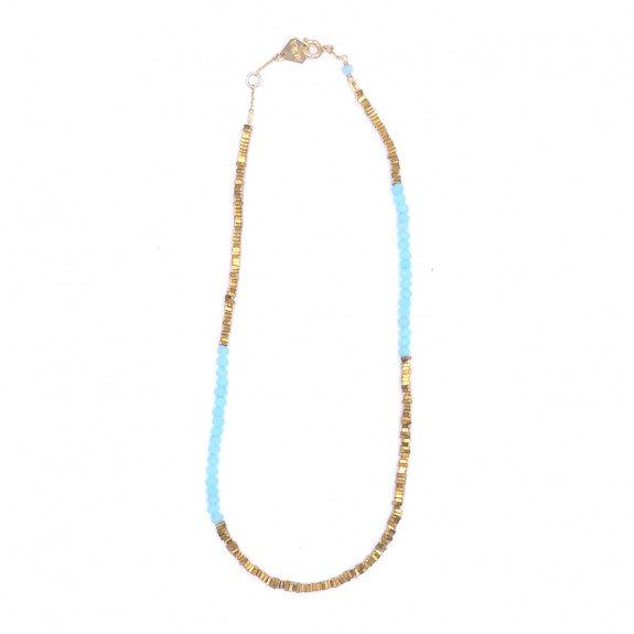 Bracelet double / Collier Myriade - Amazonite