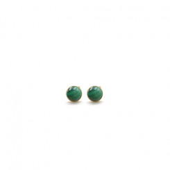 Puces d'oreilles Ariane 4 mm - Malachite