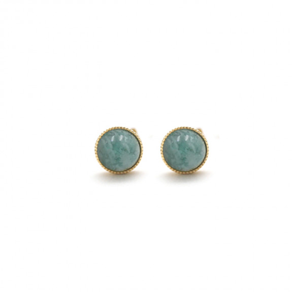 Boucles d'oreilles Ariane pendants chaînes - Amazonite