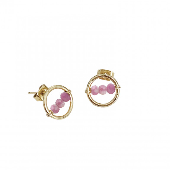 Boucles d'oreilles Cosmos - Tourmaline Rose