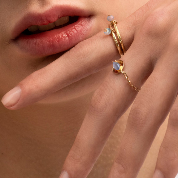 Bague chaîne Karma - Labradorite