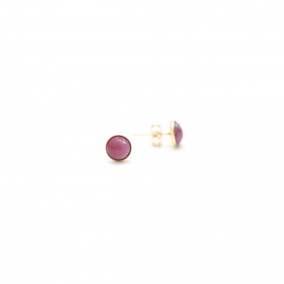 Puces d'oreilles 4mm Ariane - Rhodonite