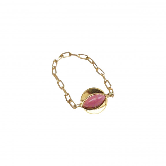 Bague chaîne Karma - Rhodonite