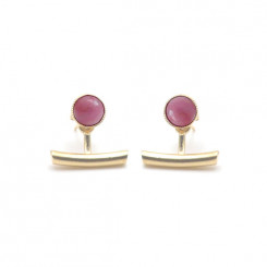 Boucles d'oreilles pendants barres Ariane - Rhodonite