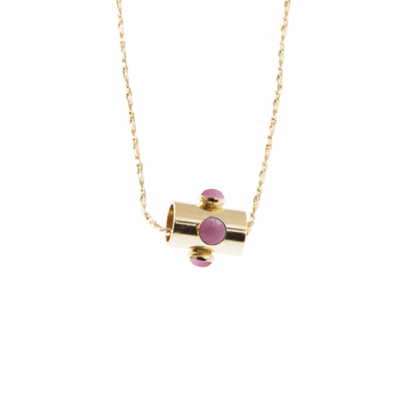 Collier Talisman - Rhodonite