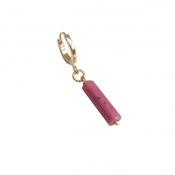 Mono boucle d'oreille Mémoire - Rhodonite