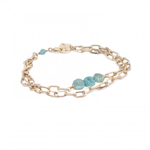 Bracelet double Berlingot - Amazonite