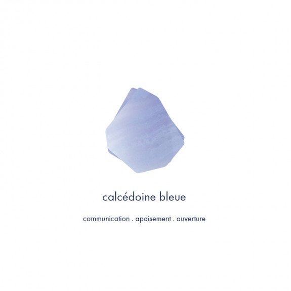 Collier court Berlingot - Calcédoine Bleue