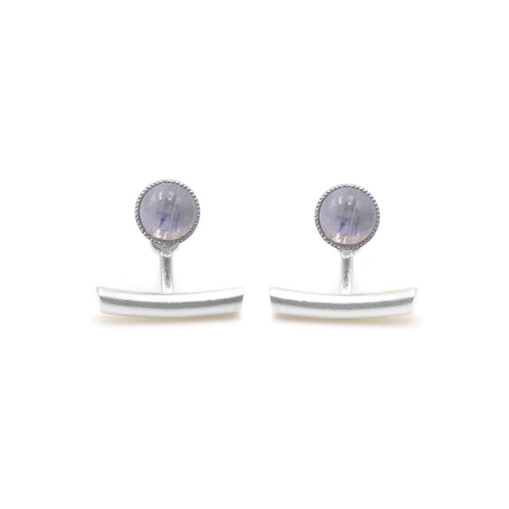 Boucles d'oreilles Ariane pendants barres - Pierre de Lune 
