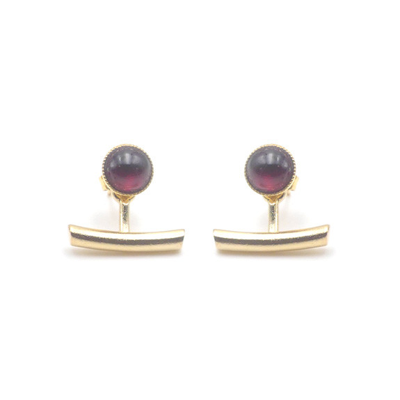 Boucles d'oreilles Ariane pendants barres - Grenat 
