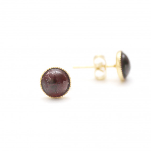 Puces d'oreilles Ariane 6mm - Grenat 