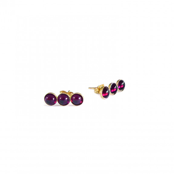 Boucles d'oreilles Ariane Trio - Grenat
