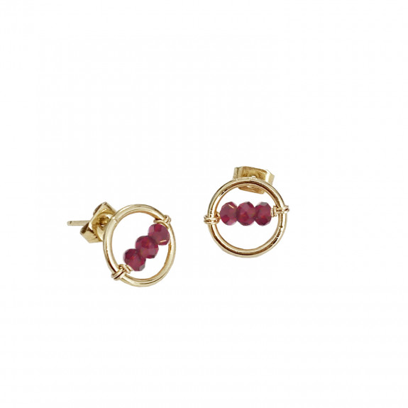 Boucles d'oreilles Cosmos - Grenat