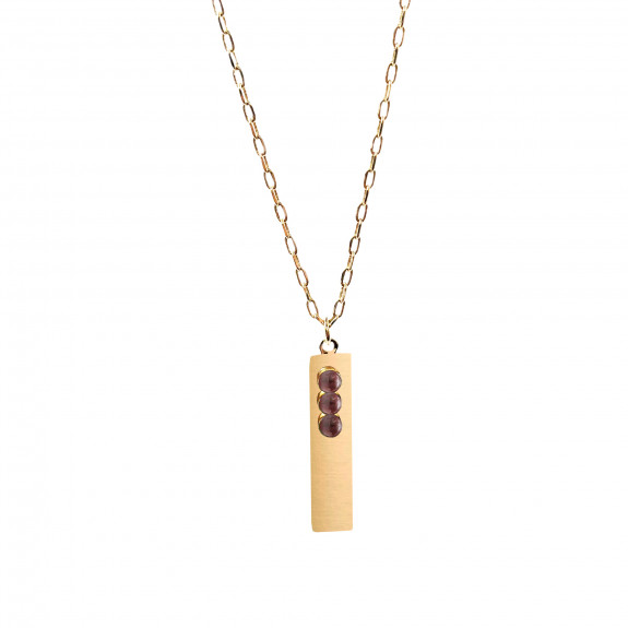 Collier long Trilogie - Grenat