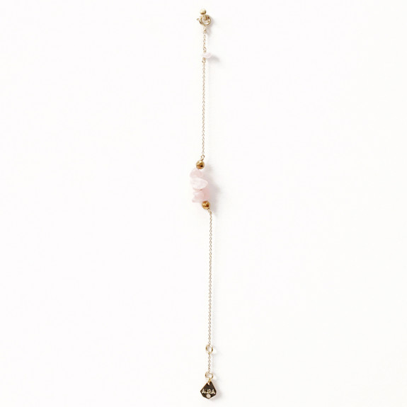 Bracelet Initiale - Quartz Rose 