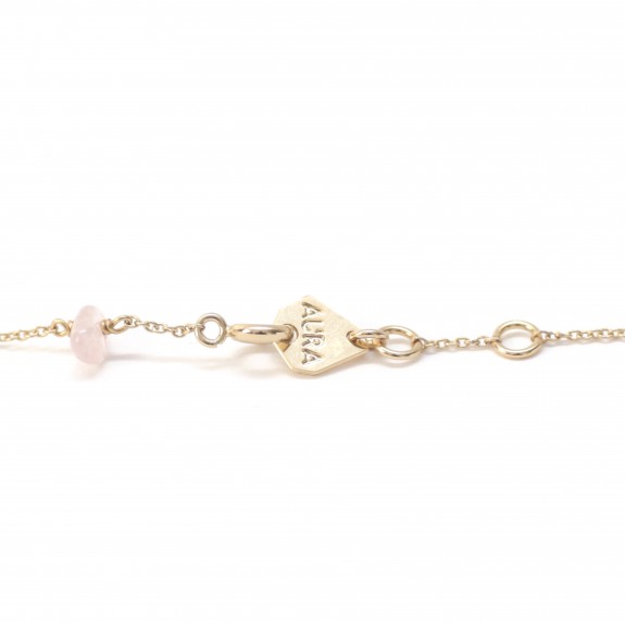 Bracelet Initiale - Quartz Rose 