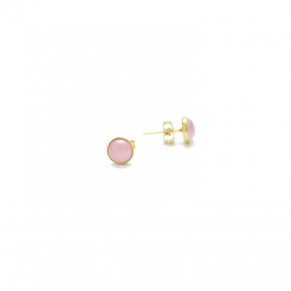 Puces d'oreilles Ariane 4 mm - Quartz Rose