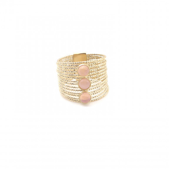 Bague Ariane Trio - Quartz Rose