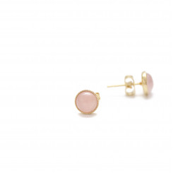 Puces d'oreilles Ariane 6mm - Quartz Rose