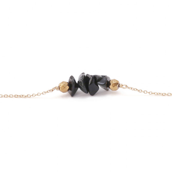 Bracelet Initiale - Onyx  