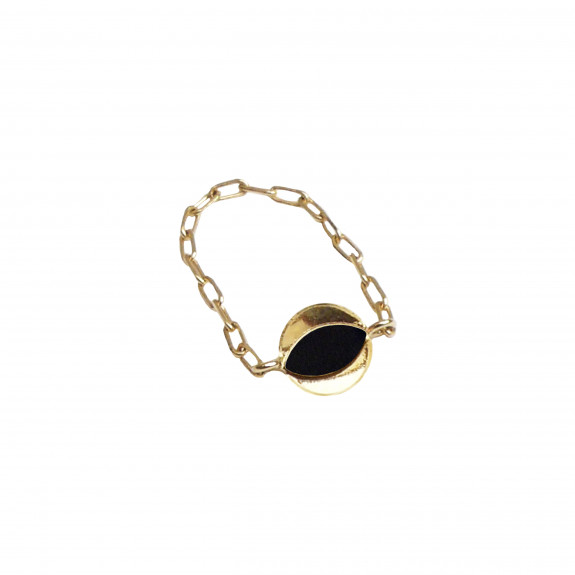 Bague chaîne Karma - Onyx