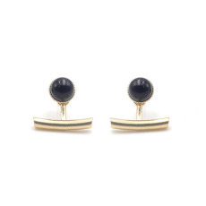 Boucles d'oreilles Ariane pendants barres - Onyx 