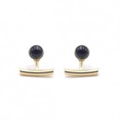 Boucles d'oreilles Ariane pendants barres - Onyx 