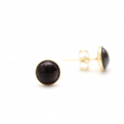 Puces d'oreilles Ariane 6mm - Onyx