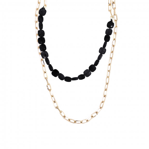 Collier Double Berlingot - Onyx