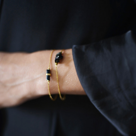 Bracelet Initiale - Onyx  