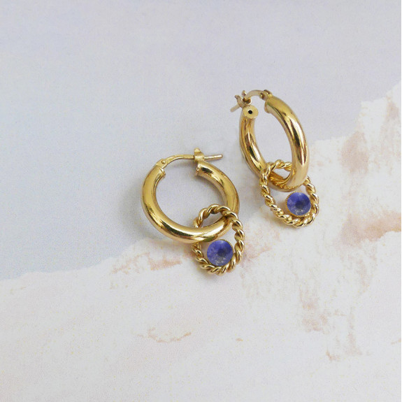 Boucles d'oreilles Sluiz modulables - Lapis Lazuli