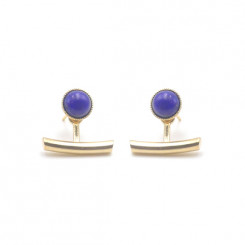Boucles d'oreilles Ariane pendants barres - Lapis Lazuli