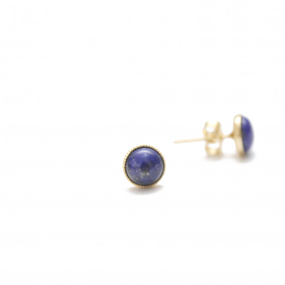 Boucles d'oreilles Ariane pendants chaines - Lapis Lazuli