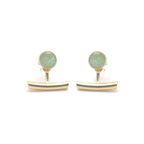 Boucles d'oreilles Ariane pendants barres - Aventurine