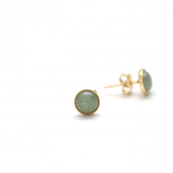 Boucles d'oreilles Ariane pendants barres - Aventurine