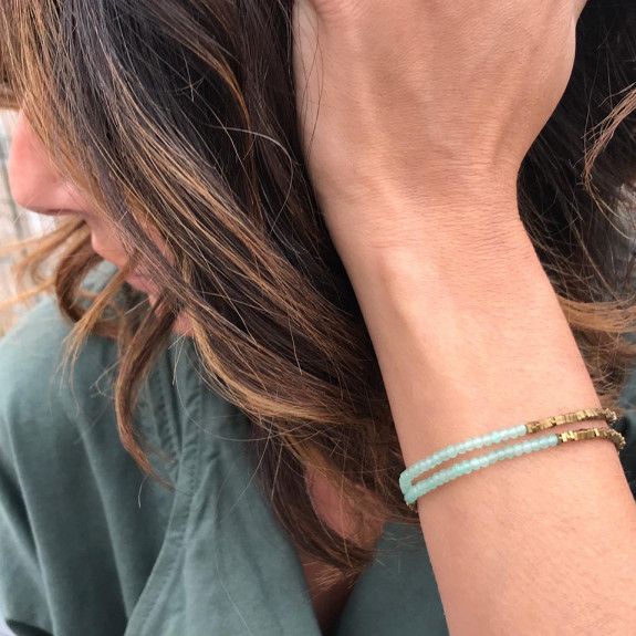 Bracelet double Myriade - Aventurine 