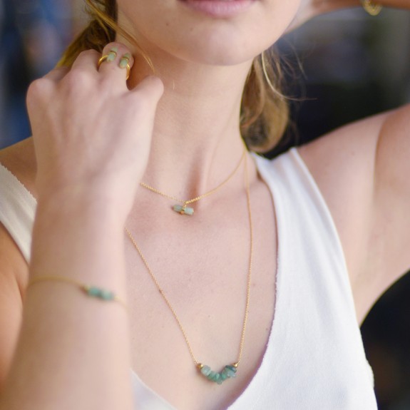 Colliers Initiale - Aventurine 