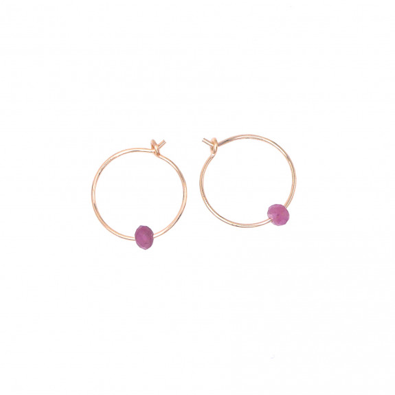 Créoles Essentiel - Tourmaline Rose